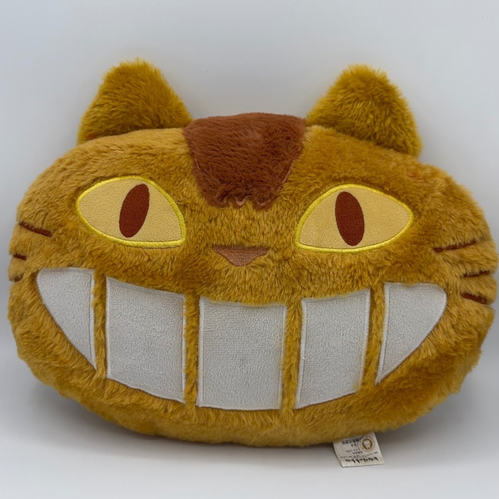 Studio Ghibli Catbus Plush Pillow Unisex Orange My Neighbor Totoro Head Cushion